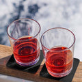 Magnetglass Tritan med underlag 2-pack 250 ml oransje - Silwy forfra