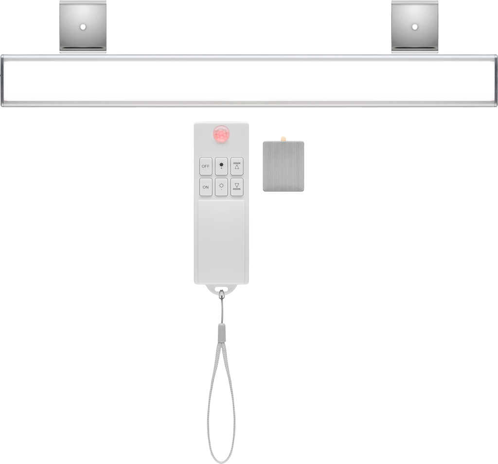 Magnetisk oppladbar LED-lampe 380mm med fjernkontroll Wentronic forfra