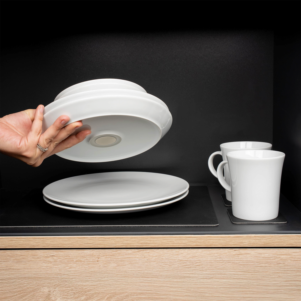 Magnetisk porselen servicesett 11 deler for 2 personer Classic - Silwy forfra