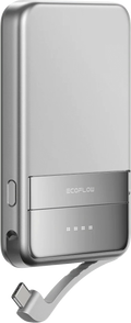 Magnetisk powerbank RAPID 5000 mAh Qi2 15 W sølv forfra