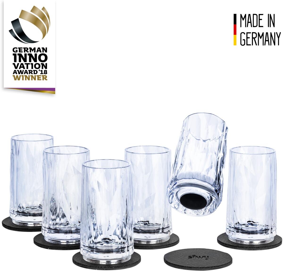Magnetisk shotglass i kunststoff 40 ml - silwy bakside
