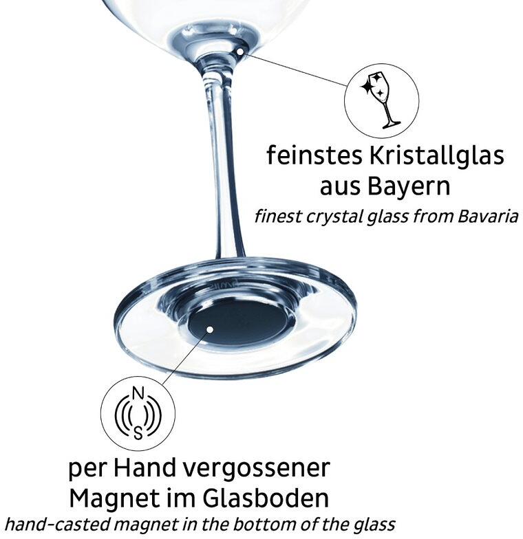 Magnetiske champagneglass i krystall 2-pk 200 ml - silwy på campingbord