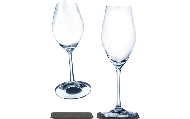 Bruk av Magnetiske champagneglass med underlag 2er sett 200 ml - Silwy på utendørs camping