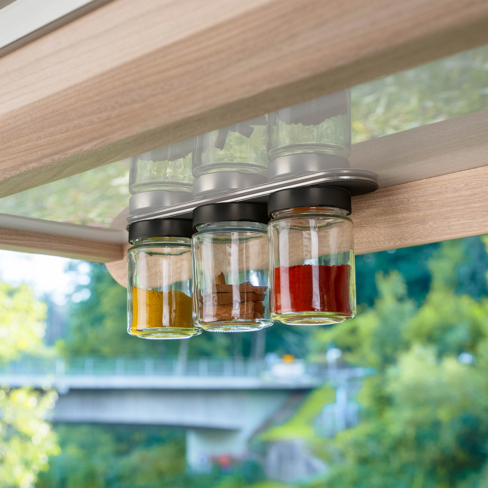 Magnetiske glass 192 ml 3-pack med magnetlist forfra