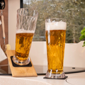 Magnetiske ølglass i plast 6 stk 500 ml med gel-underlag forfra