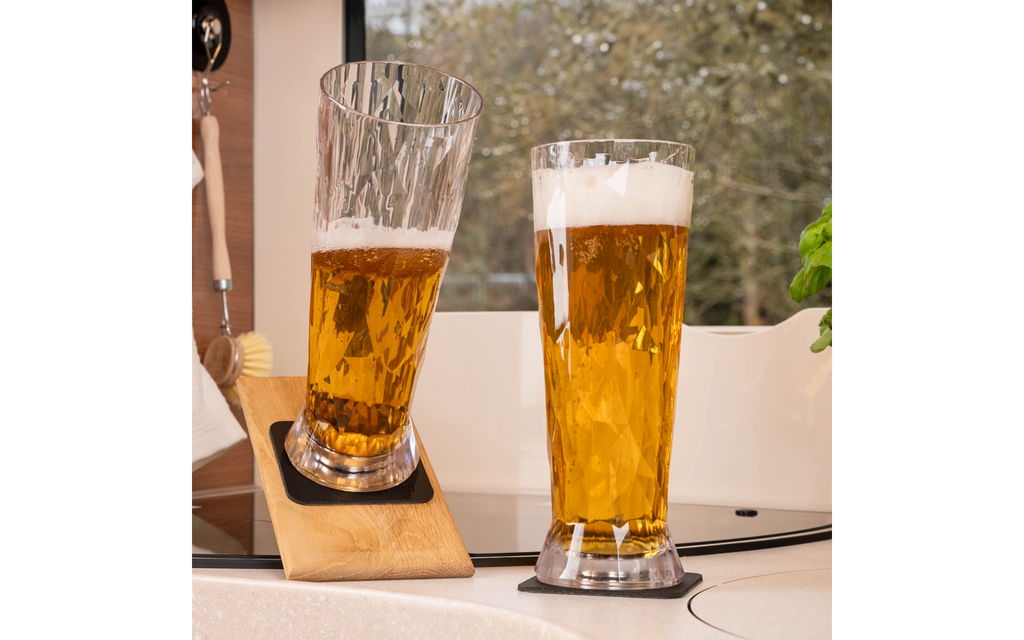 Magnetiske ølglass i plast 2 stk. 500 ml med nano-gel-pad bakside