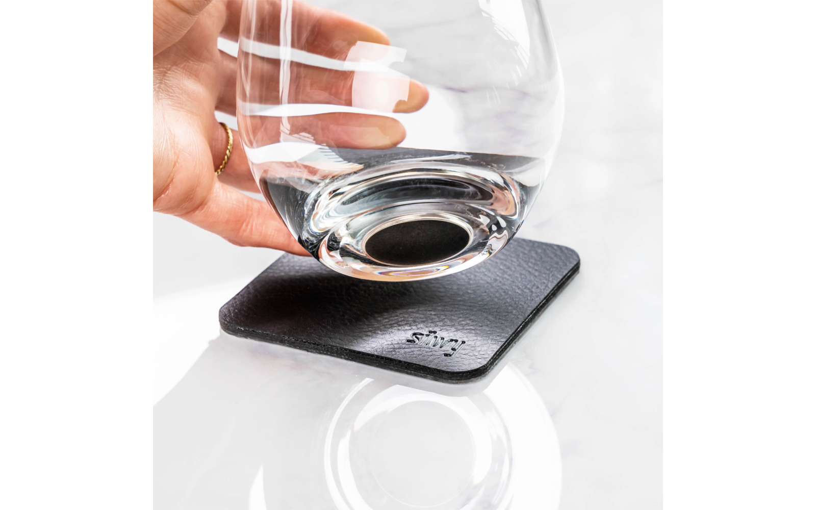 Magnetiske whiskyglass med underlag 250 ml 2-pk - Silwy bakside