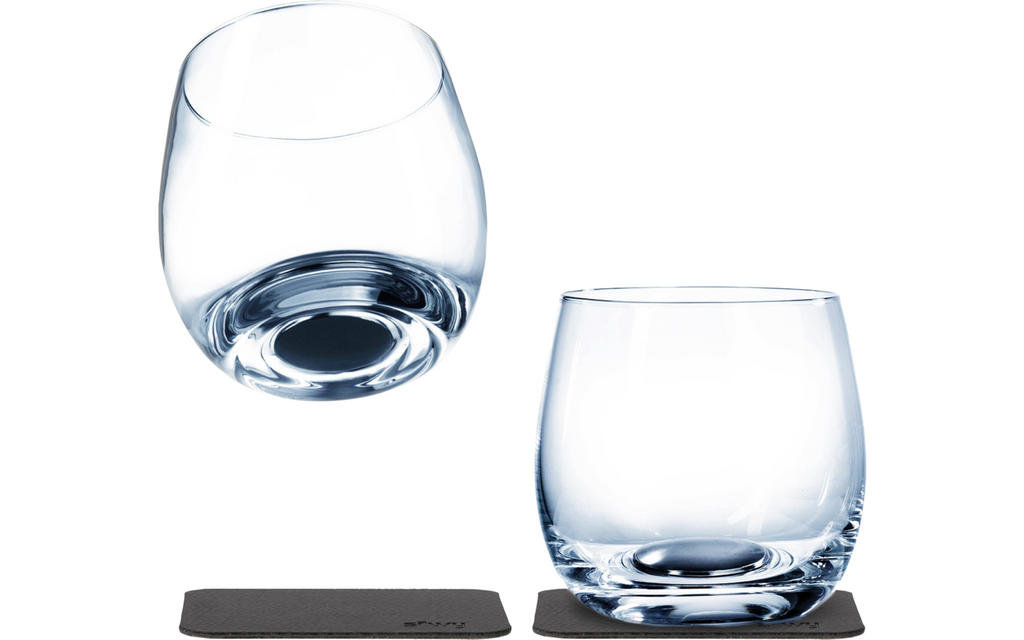 Magnetiske whiskyglass med underlag 250 ml 2-pk - Silwy i bruk