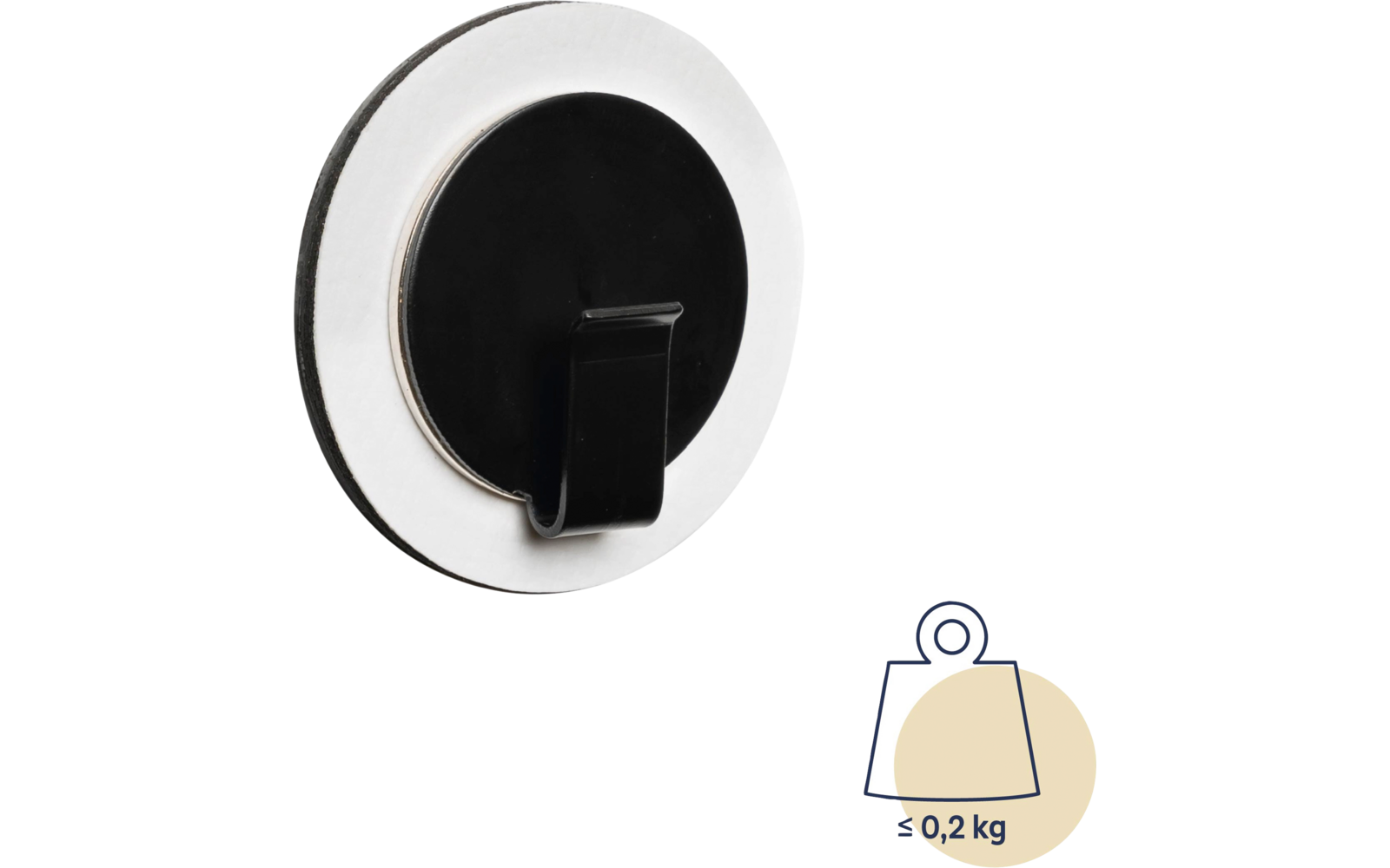 Nærbilde av Magnetkrok CLEVER BLACK med nano-gel-pad magnet