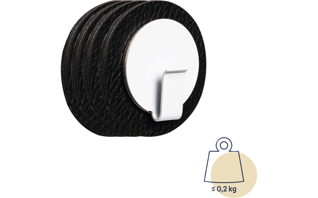 Nærbilde av magnetkrok CLEVER WHITE inkl. nano-gel-pad BLACK