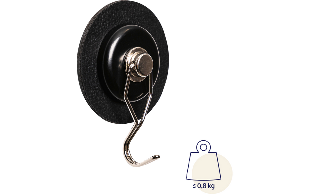 Magnetkrok The One inkl. pad Ø 7,5 cm 2-delt svart bakside