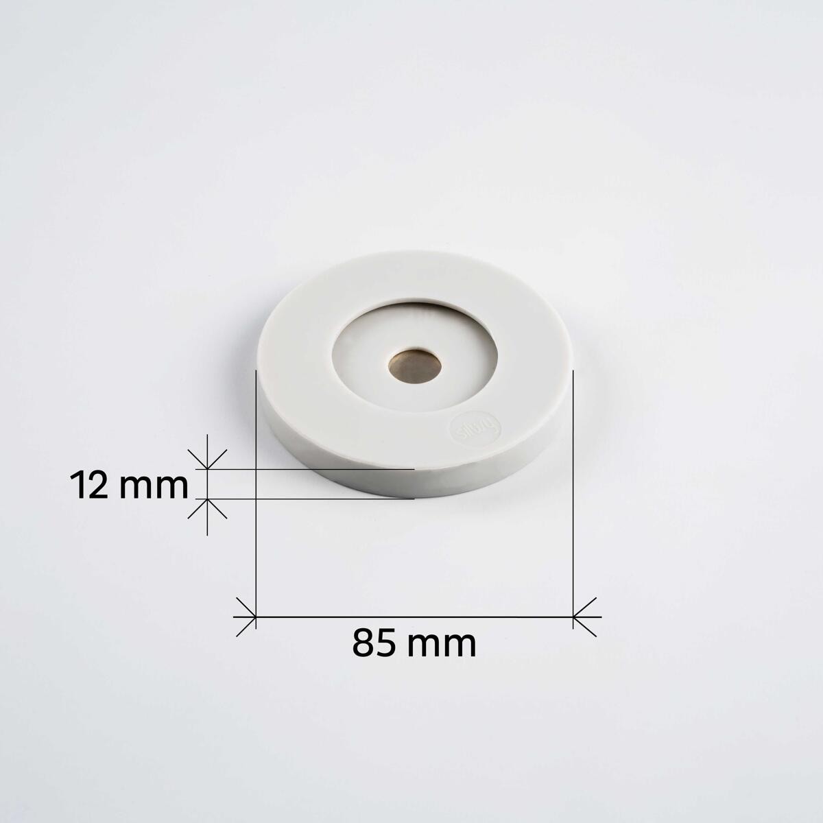 Magnetovertrekk i silikon for stettglass grå fra silwy bakside