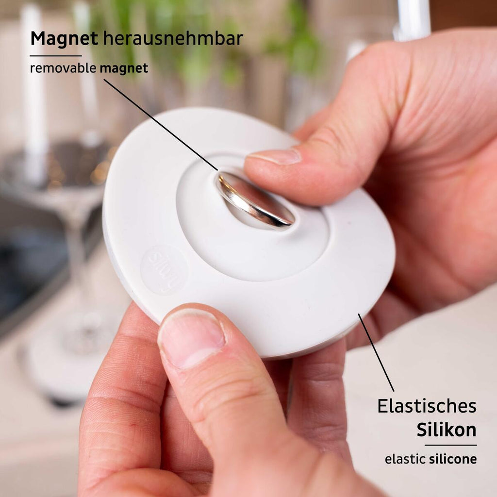 Detaljbilde av magnetovertrekk i silikon for stettglass grå fra silwy