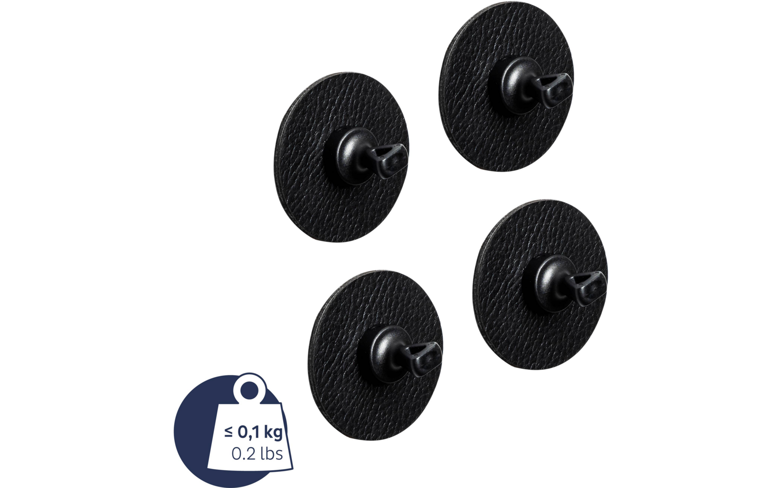 Magnetpinner med nano-gel-pads 5 cm 8-deler svart - Silwy bakside