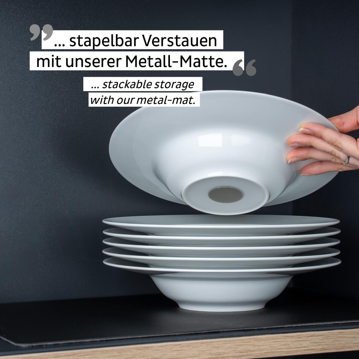 Magnettallerken gourmet porselen Ø23,5 cm silwy håndtering
