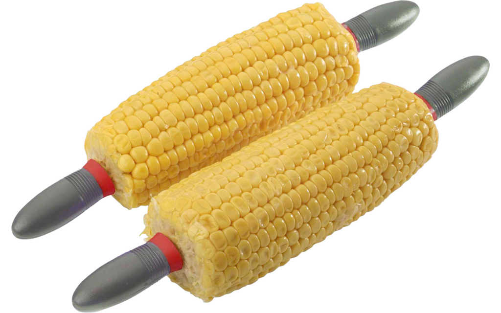 Maiskolvholdere Spiky 4 stk rustfritt stål nærbilde av grep