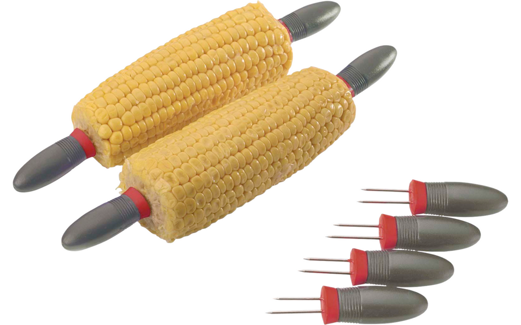 Maiskolvholdere Spiky 4 stk rustfritt stål i pakning