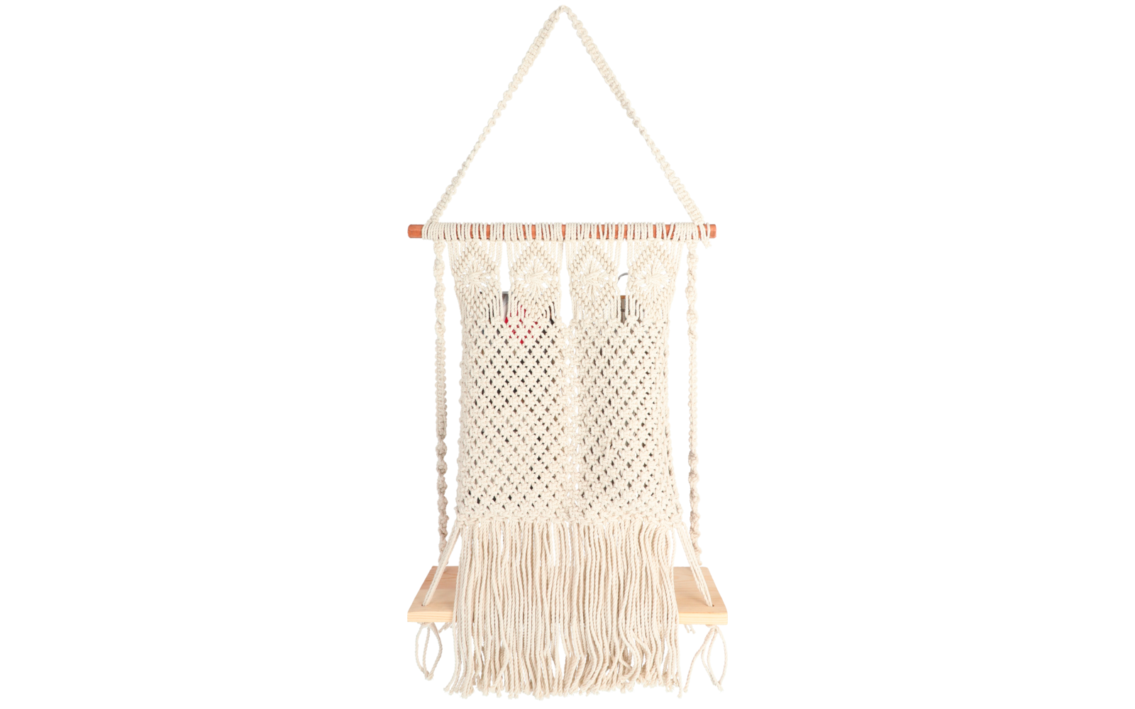 Bakside av Makramé-organiser med hylle 95 x 41,5 cm FSC-tre Camplife