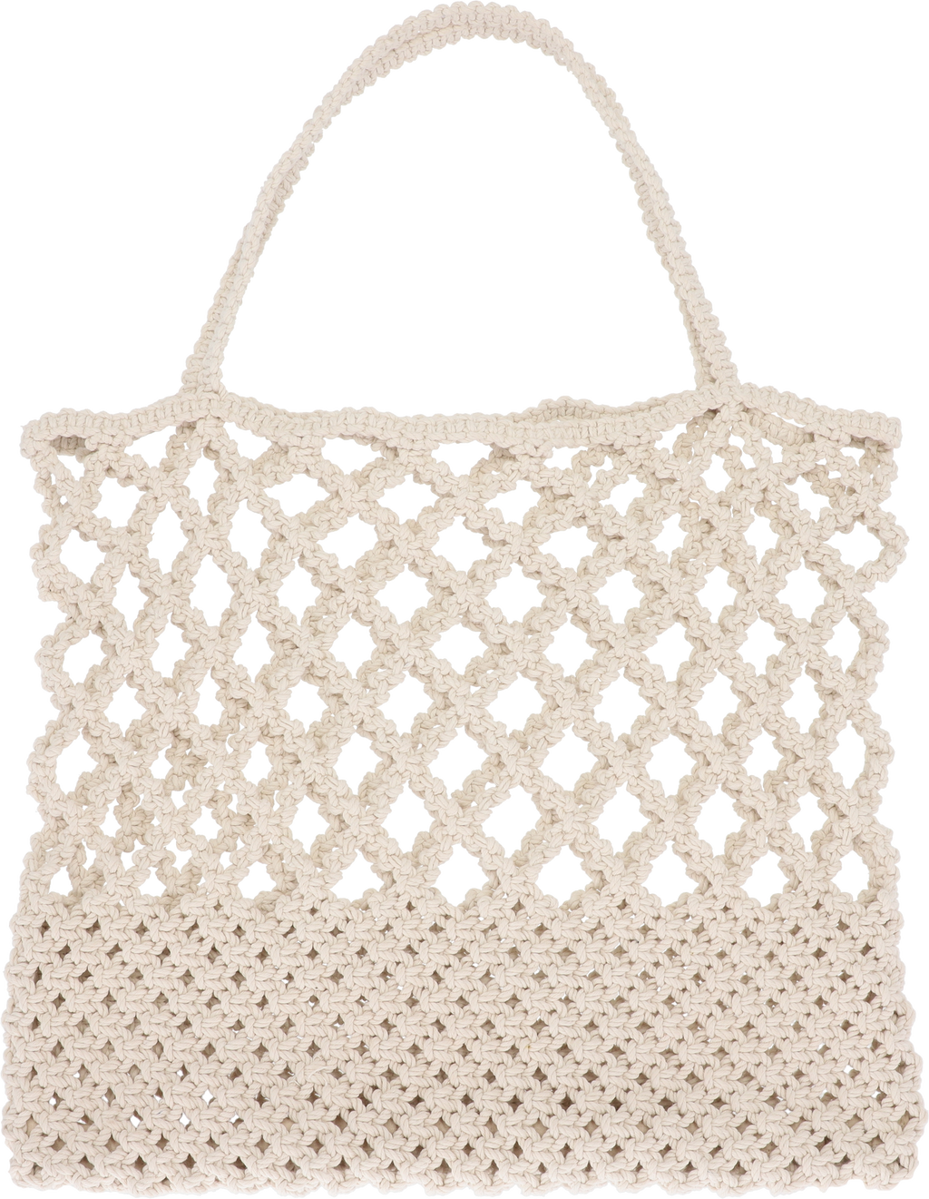 Makramé strandveske 60 x 40 cm 100 % bomull forfra