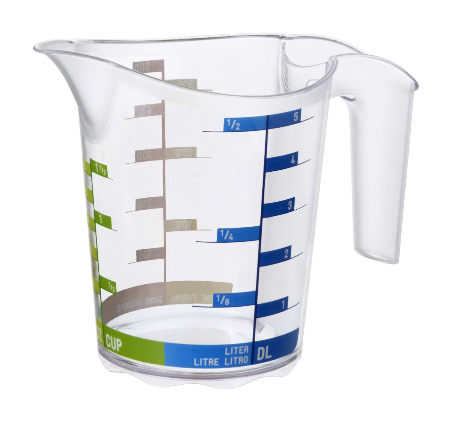 Målebeger Domino 0,5 liter med ergonomisk grep for presis måling