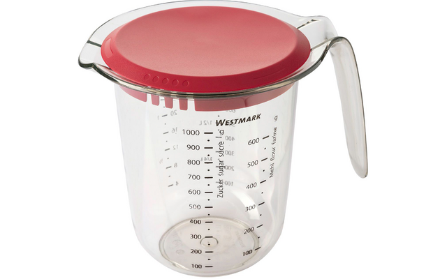 Målebeger med lokk 1 liter plast Westmark bakside