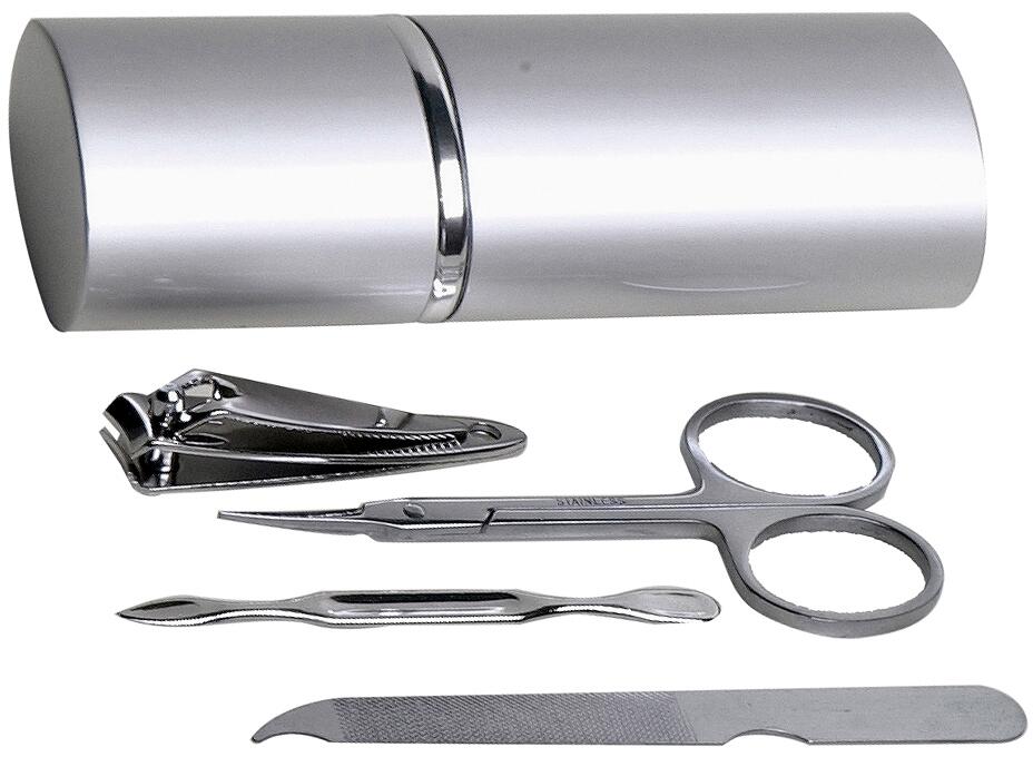 Manikyr-sett med aluminiumsetui 65 g - BasicNature forfra