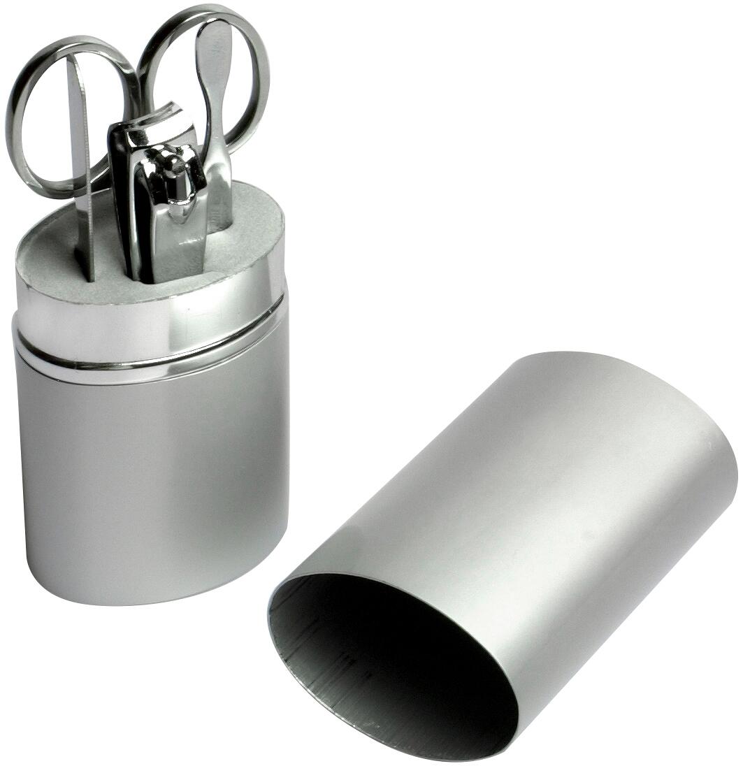 Manikyr-sett med aluminiumsetui 65 g - BasicNature bakside