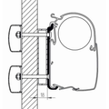 Markiseadapter for Dethleffs Globebus 3,0 m fra Thule montert på campingvogn