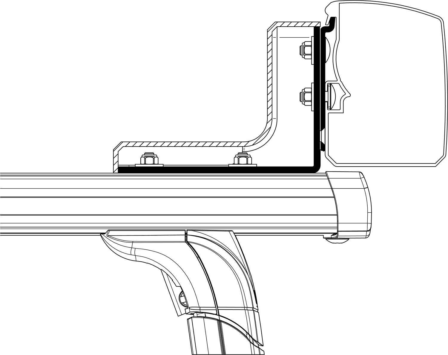 Markiseadapter for Omnistor 3200 takmontasje Roof Rack - Thule i svart