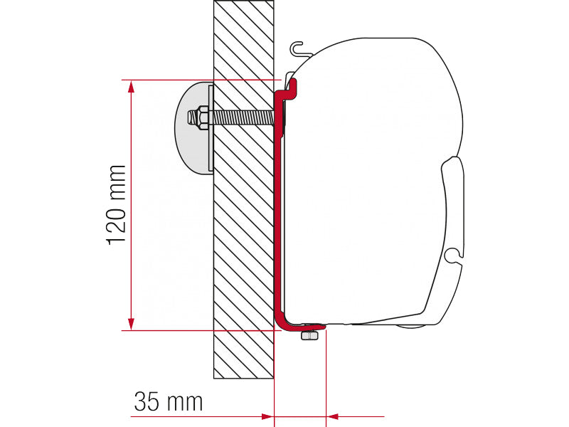 Markiseadapter AS 450 for F45 veggmontasje 450 cm fra Fiamma