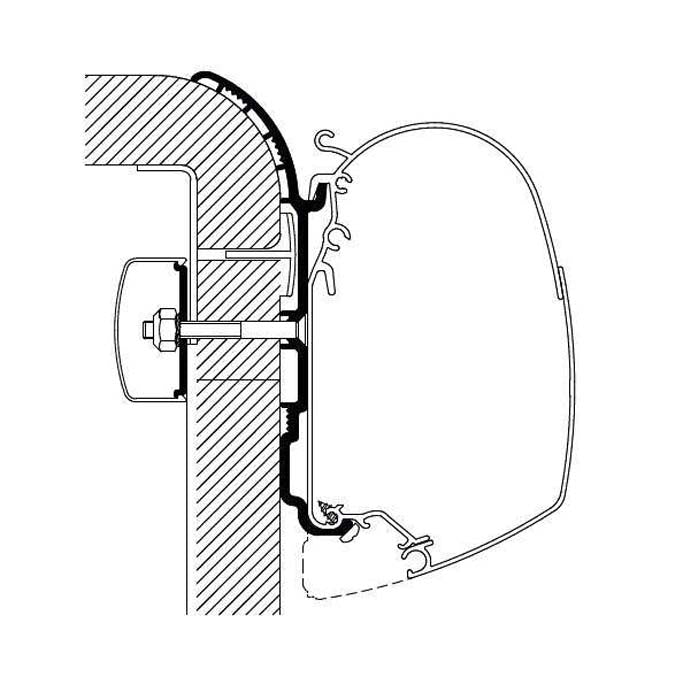 Markiseadapter for Bürstner bobiler, veggmontering - Thule forfra