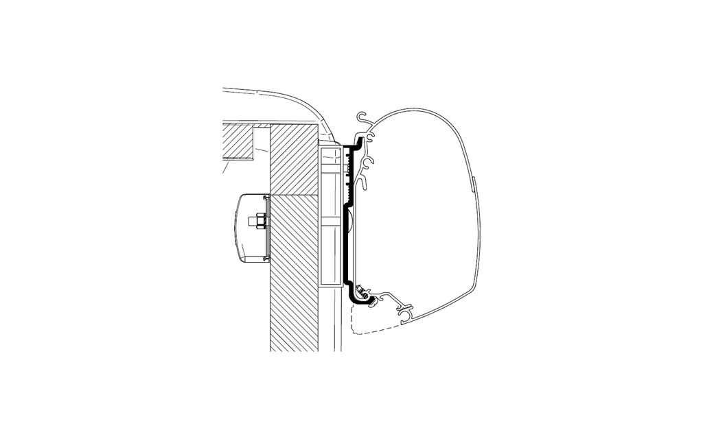Detaljbilde av Markiseadapter for Carado og Sunlight Omnistor 5200/5003 - Thule