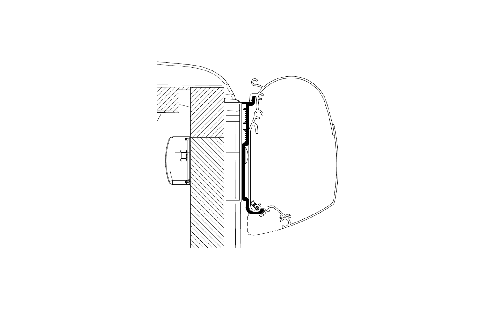 Detaljbilde av Markiseadapter for Carado og Sunlight Omnistor 5200/5003 - Thule