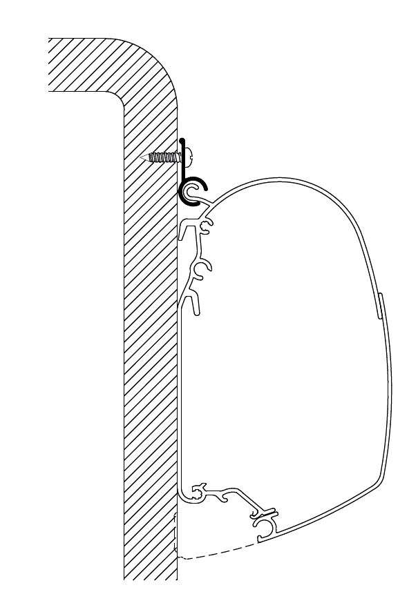 Markiseadapter Caravan Rail 3,0 m veggmontasje - Thule for campingbiler