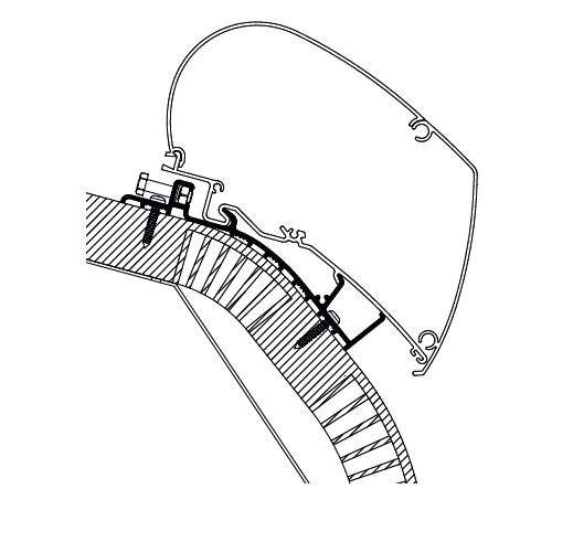 Markiseadapter for Carthago C-Line ≥ 2014, 6 m - Thule forfra