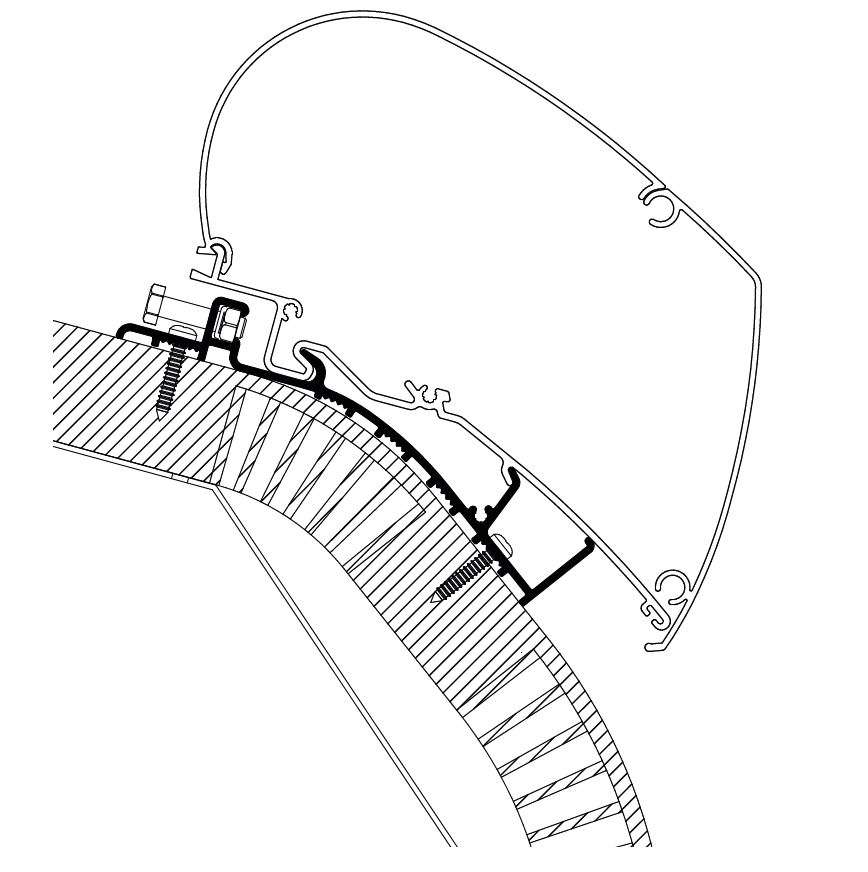 Markiseadapter for Carthago C-Line fra 2014, takmontasje - Thule forfra