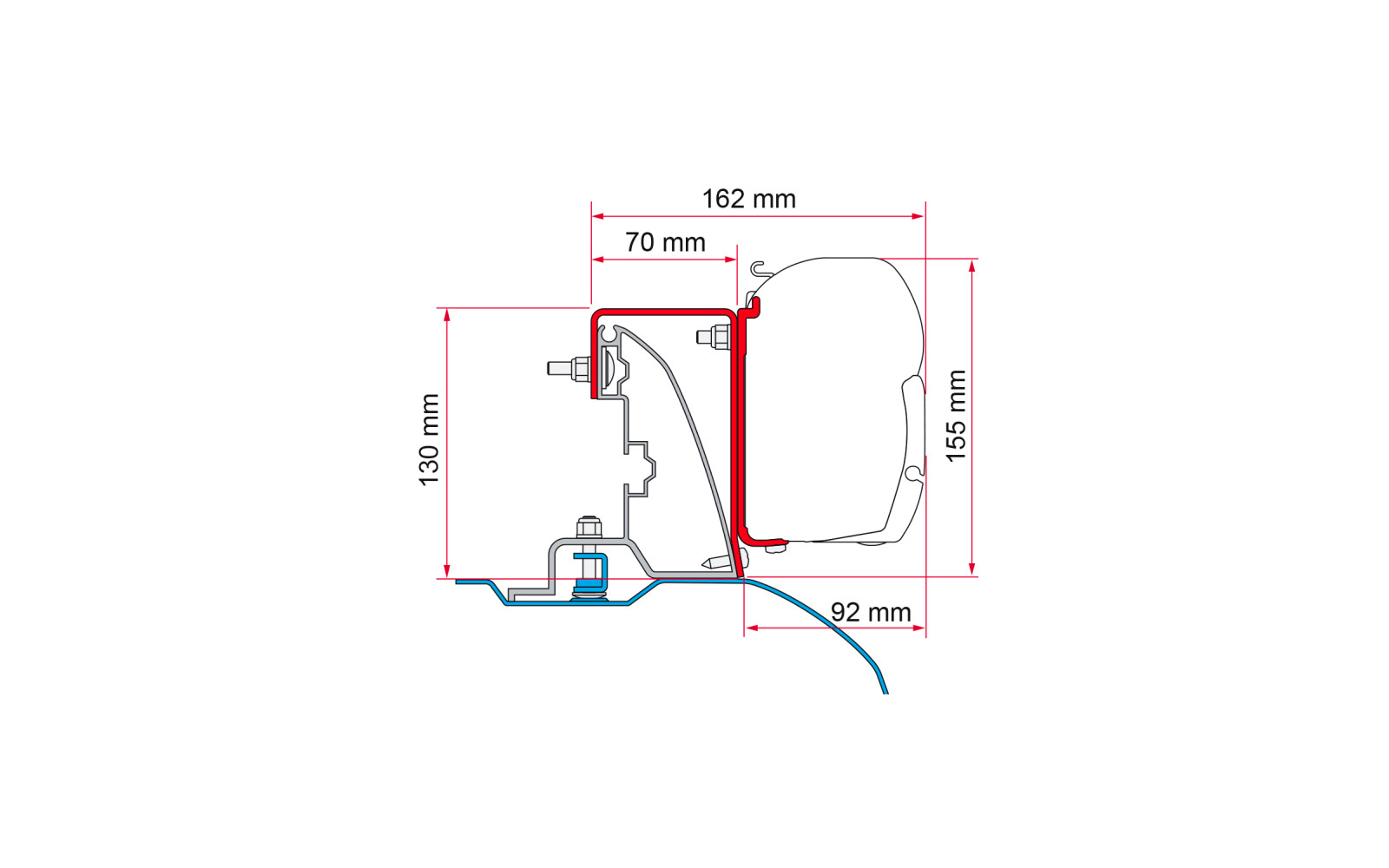 Markiseadapter Kit Ducato H2 Roof Rail Alu-line for F45 - Fiamma detalj