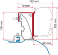 Markiseadapter Kit Ducato H2 Roof Rail Alu-line for F45 - Fiamma forfra
