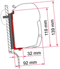 Markiseadapter F45 High Roof for Westfalia 12 cm montert på kjøretøy