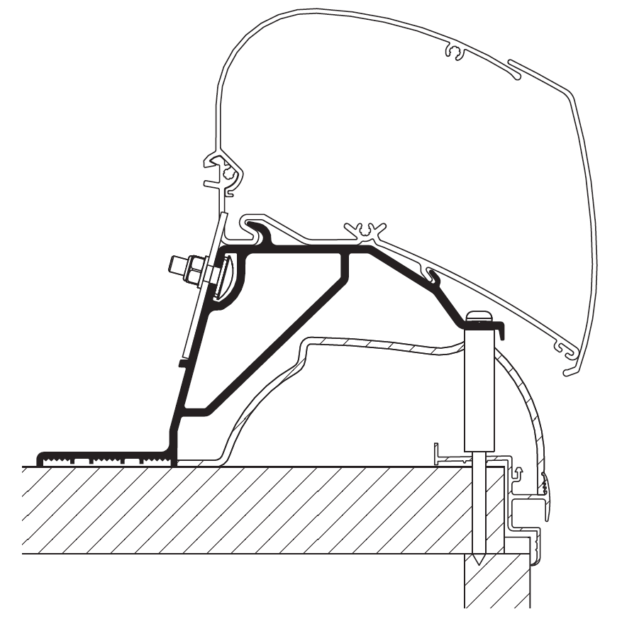 Markiseadapter for Hobby Caravan fra 2024 foran
