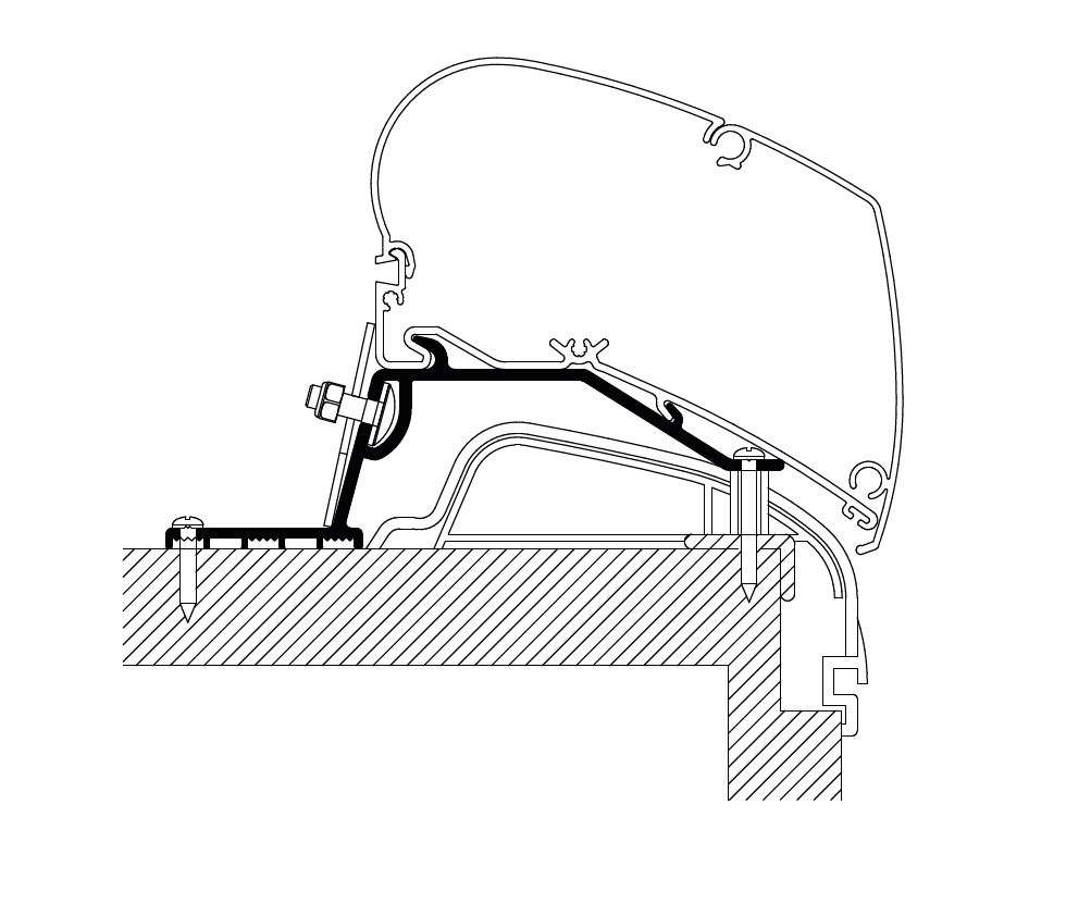 Markiseadapter for Hobby Premium & Ontour takmontasje - Thule for takmontering