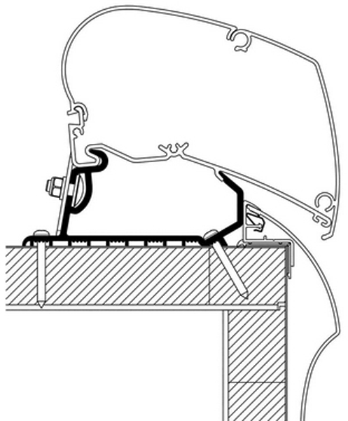 Markiseadapter Hobby tak fra 2013 for 9200/6300/6200 - Thule montert