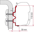 Markiseadapter for Hymercamp veggmontering 300 cm forfra