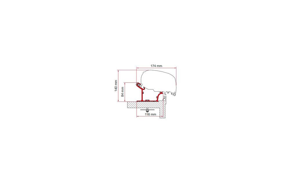 Markiseadapter kit Adria Caravan for F80 bakside