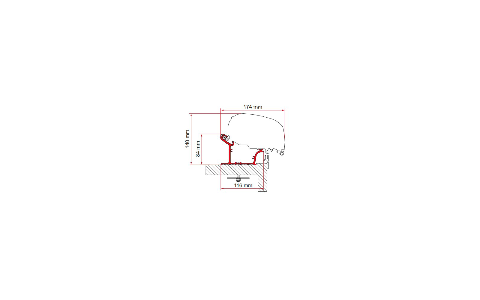 Markiseadapter kit Adria Caravan for F80 bakside