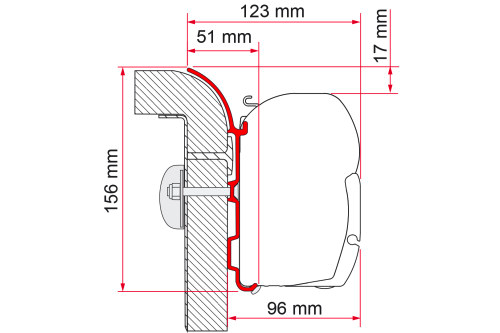 Markiseadapter Kit Bürstner for F45 veggmontering fra Fiamma montert på bobil