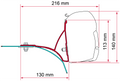 Markiseadapter Kit Ducato Roof Rack for H2 L2 L3 - Fiamma montert på takstativ