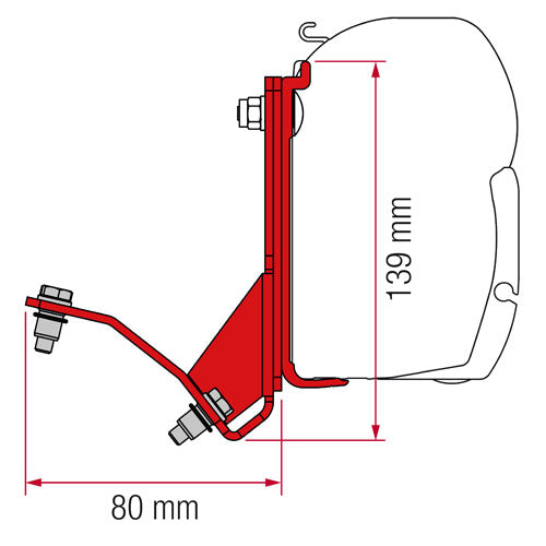 Markiseadapter-kit F45 for Ducato H2 Hymercar/Pössl fra siden