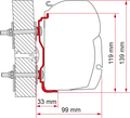 Markiseadapter Kit Hymer 2016 for F45, veggmontering forfra