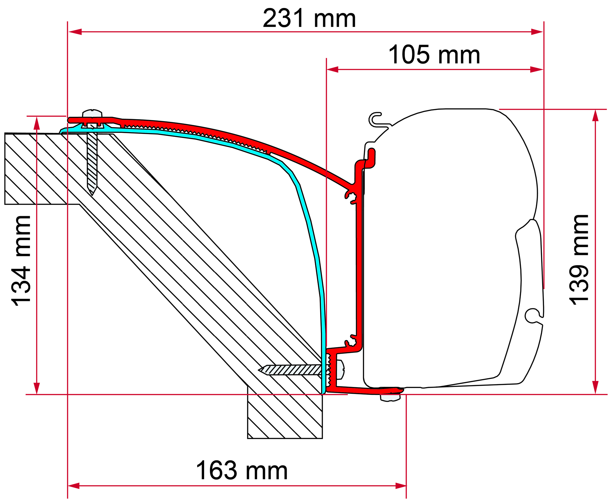 Markiseadapter Kit Laika Ecovip 07 for F45 front